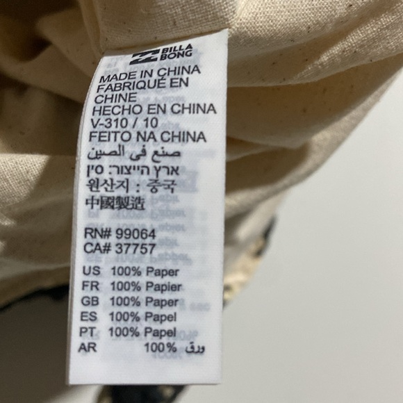 Billabong “Talk to the Palm” Paper Tote - Picture 6 of 10